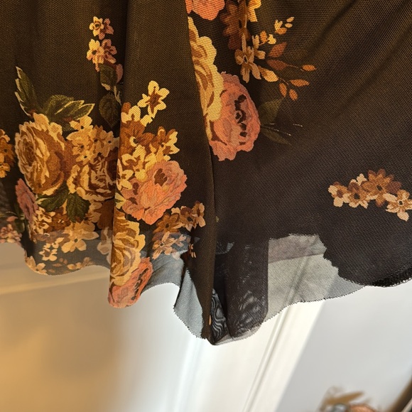 Charlotte Russe Sheer Black Floral Romper - Picture 3 of 6